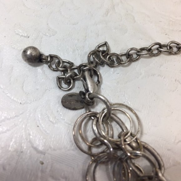 Chico's Silver Toned Fancy Chunky BOHO Gothic Adjustable Necklace 22" - Picture 7 of 10